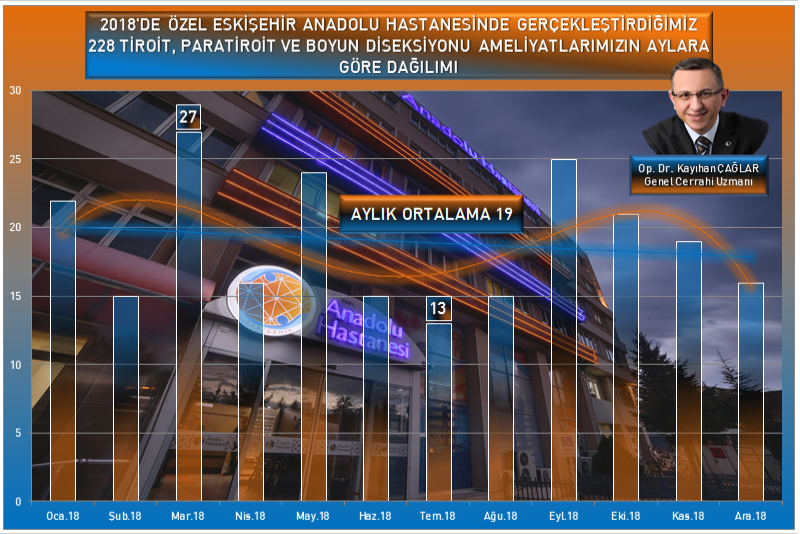 2018 Yılında 228 tiroit/paratiroit  Ameliyatı